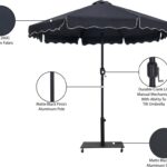 Amalfi Water Resistant Fabric And Aluminum Patio Umbrella with Base Set