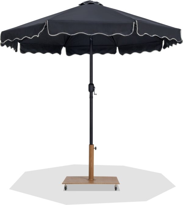 Amalfi Water Resistant Fabric And Aluminum Patio Umbrella with Base Set