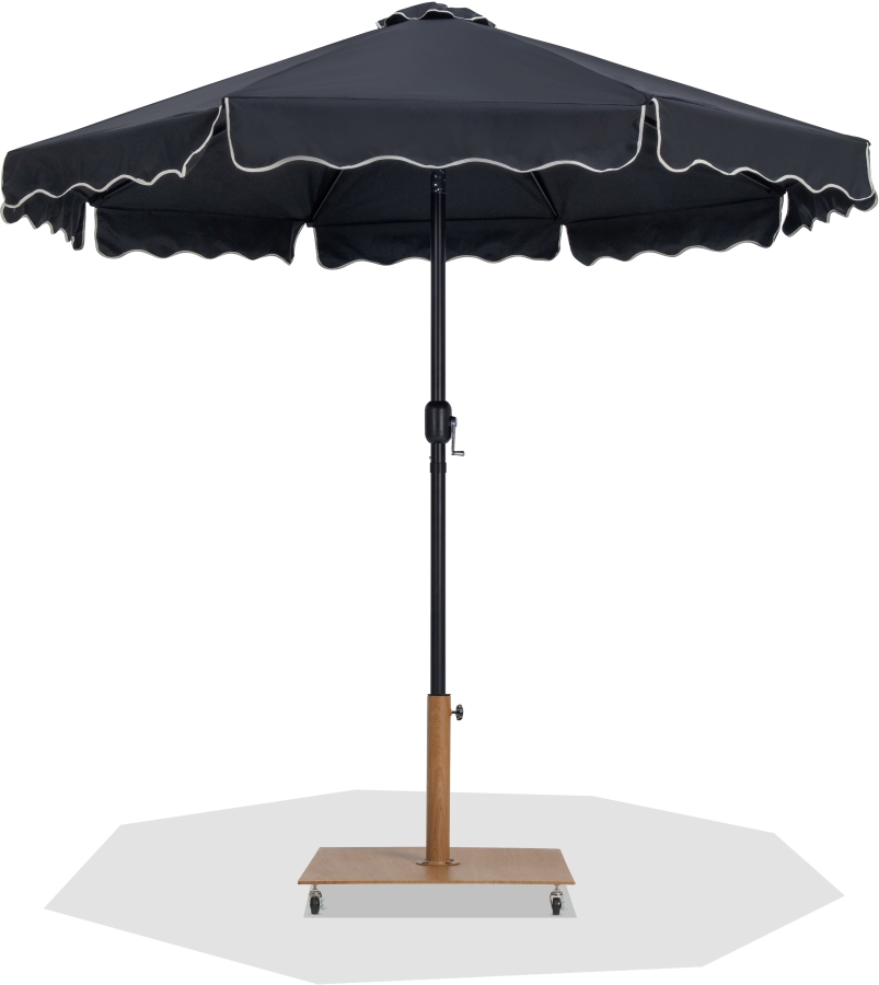 Amalfi Water Resistant Fabric And Aluminum Patio Umbrella with Base Set