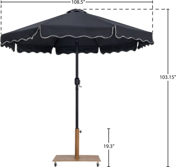 Amalfi Water Resistant Fabric And Aluminum Patio Umbrella with Base Set