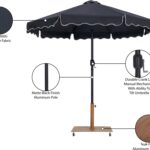 Amalfi Water Resistant Fabric And Aluminum Patio Umbrella with Base Set