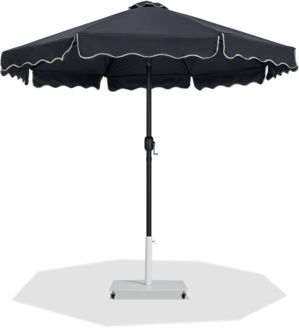 Amalfi Water Resistant Fabric And Aluminum Patio Umbrella with Base Set