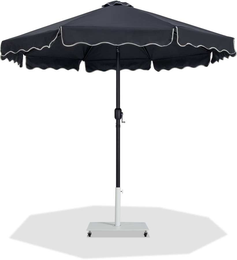 Amalfi Water Resistant Fabric And Aluminum Patio Umbrella with Base Set