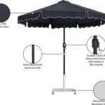 Amalfi Water Resistant Fabric And Aluminum Patio Umbrella with Base Set
