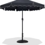 Amalfi Water Resistant Fabric And Aluminum Patio Umbrella with Base Set