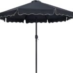 Amalfi Water Resistant Fabric And Aluminum Patio Umbrella with Base Set