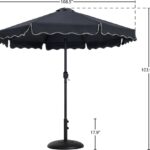 Amalfi Water Resistant Fabric And Aluminum Patio Umbrella with Base Set