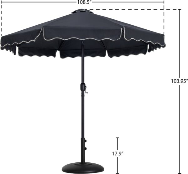 Amalfi Water Resistant Fabric And Aluminum Patio Umbrella with Base Set
