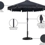 Amalfi Water Resistant Fabric And Aluminum Patio Umbrella with Base Set
