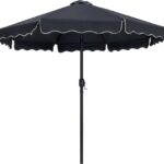 Amalfi Water Resistant Fabric And Aluminum Patio Umbrella with Base Set
