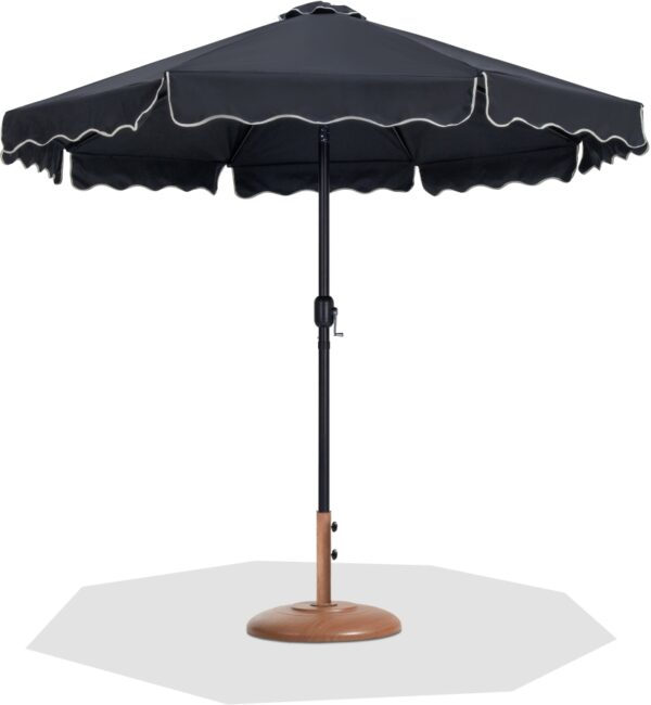 Amalfi Water Resistant Fabric And Aluminum Patio Umbrella with Base Set