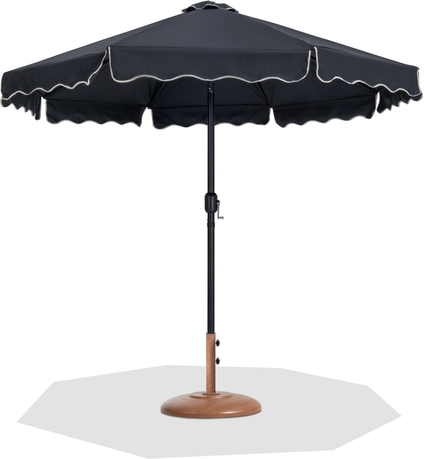 Amalfi Water Resistant Fabric And Aluminum Patio Umbrella with Base Set