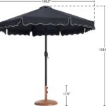 Amalfi Water Resistant Fabric And Aluminum Patio Umbrella with Base Set