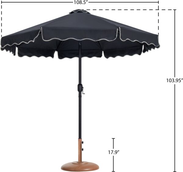 Amalfi Water Resistant Fabric And Aluminum Patio Umbrella with Base Set