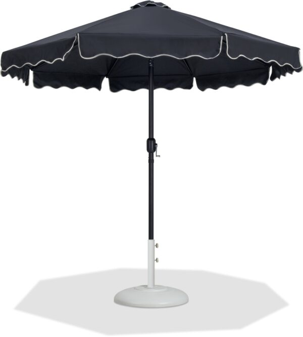 Amalfi Water Resistant Fabric And Aluminum Patio Umbrella with Base Set