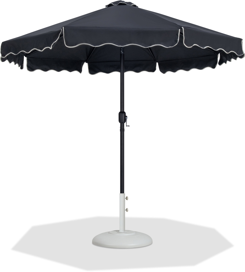 Amalfi Water Resistant Fabric And Aluminum Patio Umbrella with Base Set