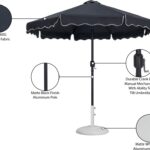Amalfi Water Resistant Fabric And Aluminum Patio Umbrella with Base Set