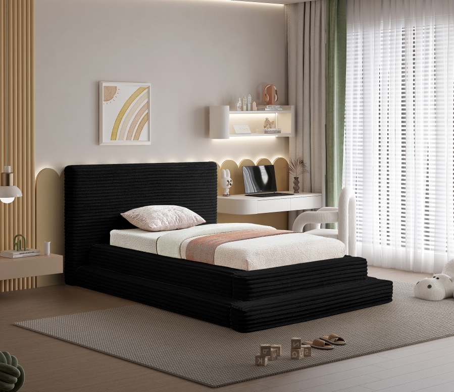 Drew Corduroy Fabric Upholstered Twin Bed