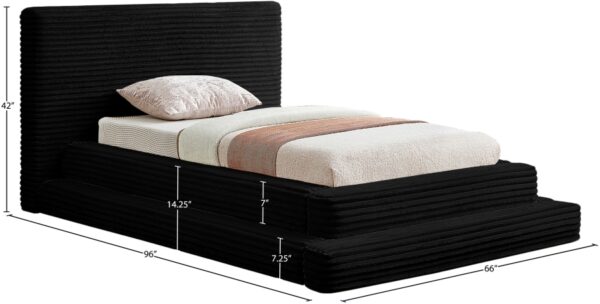 Drew Corduroy Fabric Upholstered Twin Bed