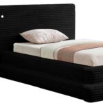 Drew Corduroy Fabric Upholstered Twin Bed