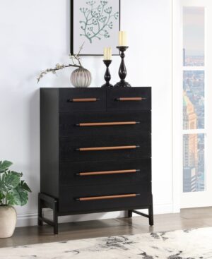 Kaya Oak Veneer And Vegan Leather Handle Chest