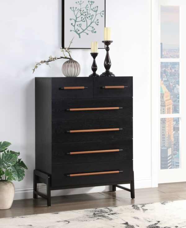 Kaya Oak Veneer And Vegan Leather Handle Chest