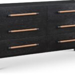 Kaya Oak Veneer And Vegan Leather Handle Dresser