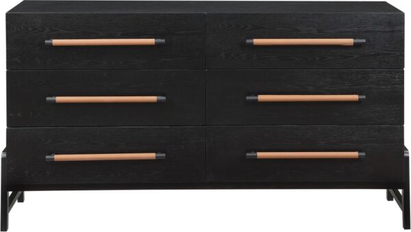 Kaya Oak Veneer And Vegan Leather Handle Dresser