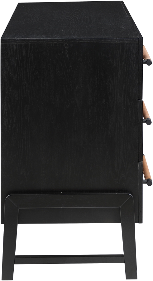 Kaya Oak Veneer And Vegan Leather Handle Dresser