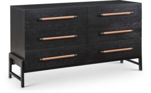 Kaya Oak Veneer And Vegan Leather Handle Dresser