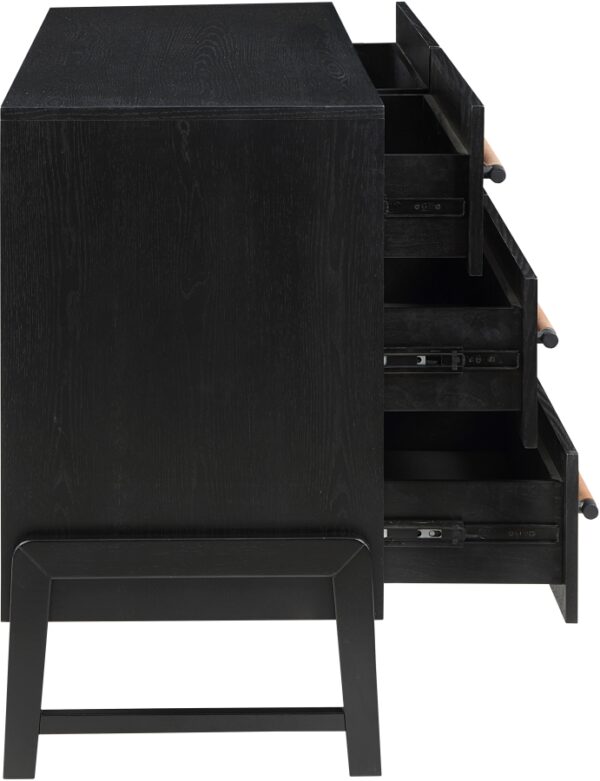 Kaya Oak Veneer And Vegan Leather Handle Dresser
