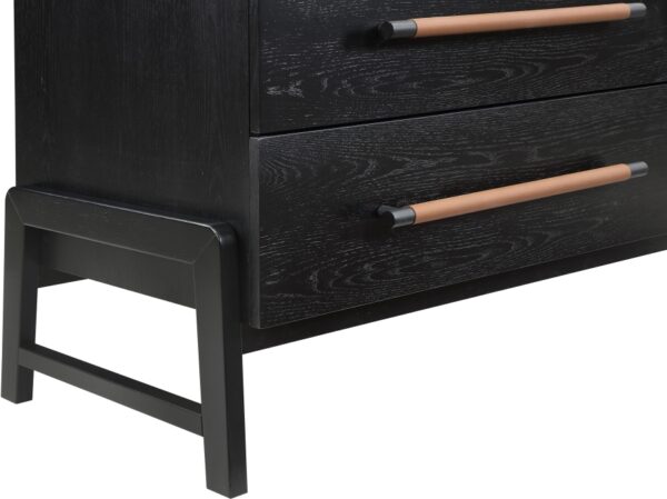 Kaya Oak Veneer And Vegan Leather Handle Dresser