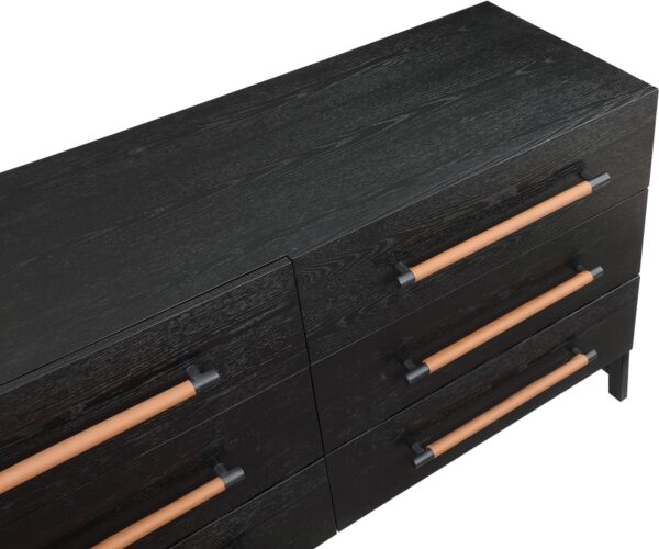 Kaya Oak Veneer And Vegan Leather Handle Dresser