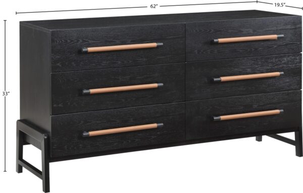 Kaya Oak Veneer And Vegan Leather Handle Dresser