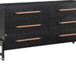 Kaya Oak Veneer And Vegan Leather Handle Dresser