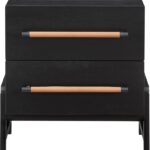 Kaya Oak Veneer And Vegan Leather Handle Night Stand