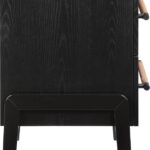 Kaya Oak Veneer And Vegan Leather Handle Night Stand