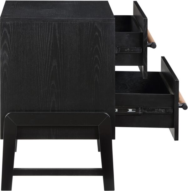 Kaya Oak Veneer And Vegan Leather Handle Night Stand