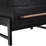 Kaya Oak Veneer And Vegan Leather Handle Night Stand