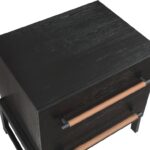 Kaya Oak Veneer And Vegan Leather Handle Night Stand