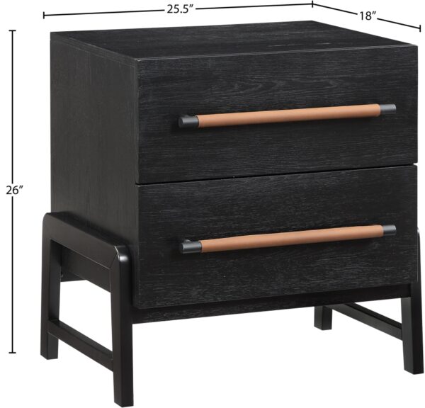 Kaya Oak Veneer And Vegan Leather Handle Night Stand