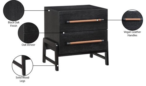Kaya Oak Veneer And Vegan Leather Handle Night Stand