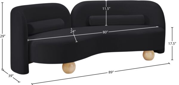 Daphne 89" Velvet Upholstered Sofa