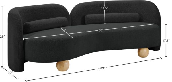 Daphne 89" Boucle Fabric Upholstered Sofa