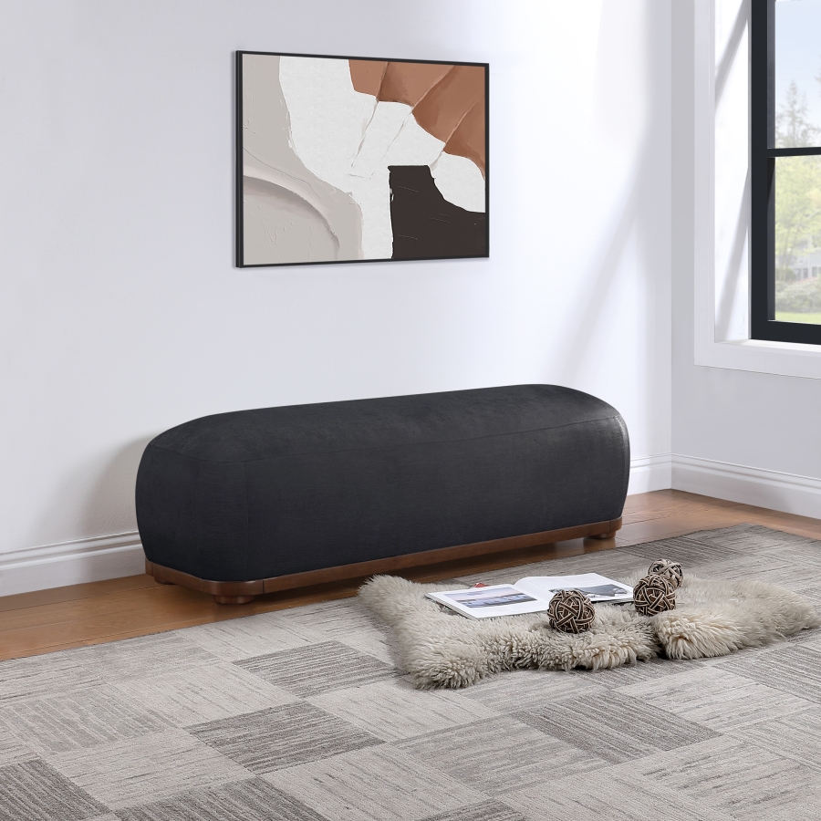 Calum Chenille Fabric Upholstered Bench