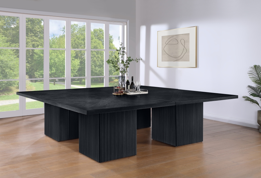 Belinda 108" Beech Wood And Oak Veneer Modular Dining Table