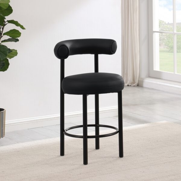 Bordeaux Vegan Leather Upholstered Counter Stool