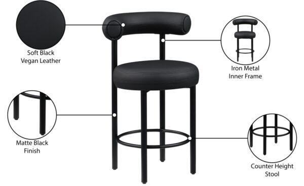 Bordeaux Vegan Leather Upholstered Counter Stool