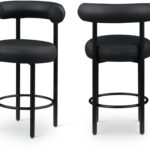 Bordeaux Vegan Leather Upholstered Counter Stool