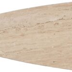 Taverna Travertine Top And Oak Wood Base Coffee Table